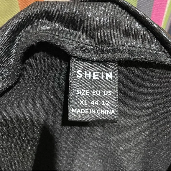 Shein Mock Neck Crocodile Embossed Bodycon Dress 0980 - Picture 6 of 7